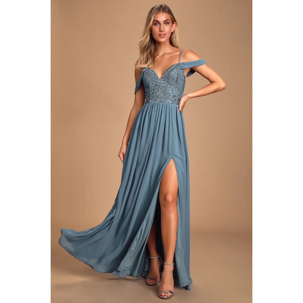 Lulus blue off shoulder dress